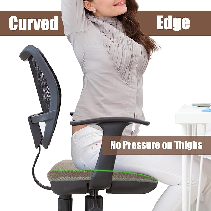 HOMBYS Tufted Furry Recliner Seat Cushion for Elderly Foam Curved Edge Large Square Seat Cushion for Recliner Chair, Floor Pillow, Office Chair, Car, No Pressure on Thighs(Brown)