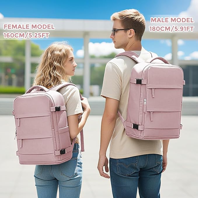 coowoz Travel Backpack For Women Men,Carry On Backpack,Hiking Backpack Waterproof Outdoor Sports Rucksack Casual Daypack travel essentials（Pink Purple）