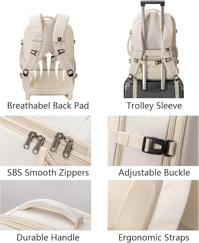 MOLNIA Travel Backpack, 17.3 Inch Large Laptop Backpack Carry On Backpack Waterproof, as Personal Item Flight Approved College Backpack Convertible Backpack for Men & Women…