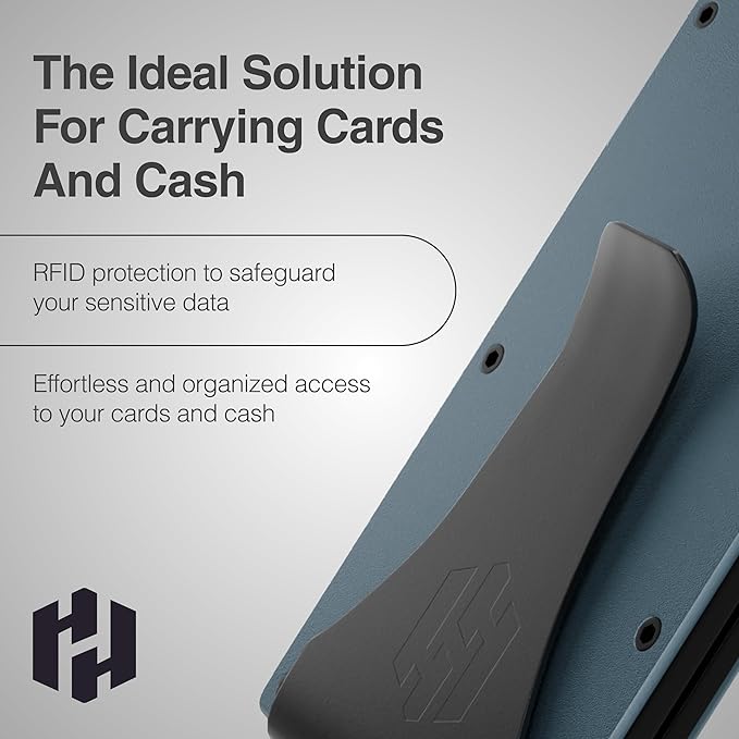 Hayvenhurst Wallet For Men - Reinvented Design Men's Wallet - Slim, Minimalistic & Seamless, Blocks RFID Scanners with a Money Clip (Grey)