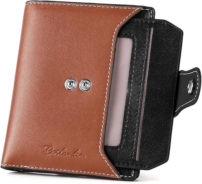 BOSTANTEN Women Leather Wallet RFID Blocking Small Bifold Zipper Pocket Wallet Card Case Purse with ID Window