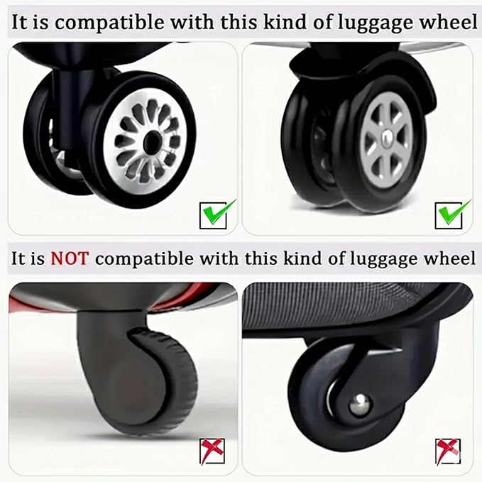 Luggage Tyre Cover Black – Premium Suitcase Wheel Protection Cover, Universal Fit Spinner Luggage Wheel Guard, Washable Travel Sleeve for Baggage Wheels, Durable & Reusable