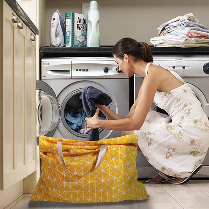 Extra Large Laundry Bag with Drawstring and Handle, Heavy Duty Travel Dirty Clothes Bag for Laundromat and Household, Durable Rip-Stop Laundry Hamper Liner, 22 Patterns(28 x 40 Inch) by SANFERGE