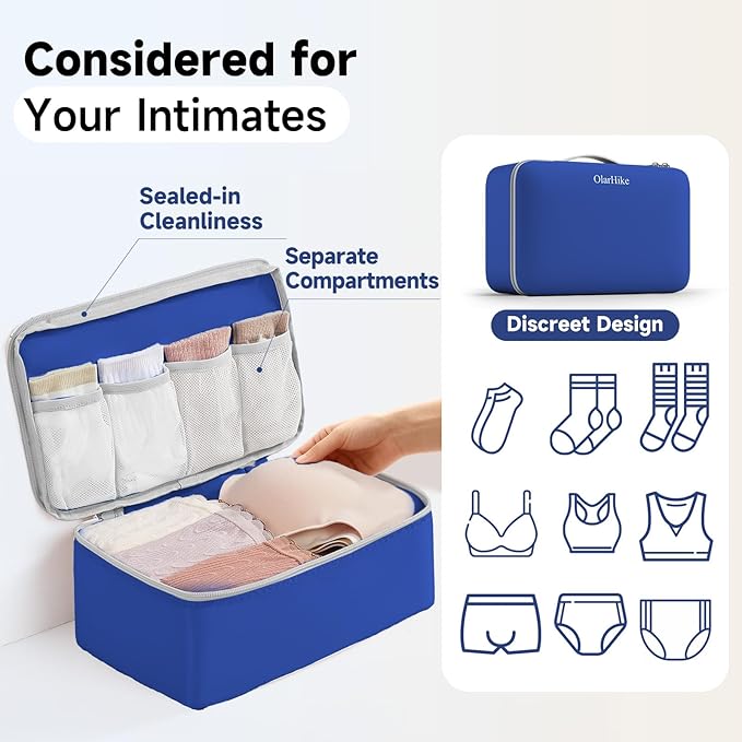 11 Set / 9 Set Packing Cubes for Travel,Gifts for Women Mom Kids,TSA Approved Bags for Makeup, Cosmetic, Toiletry, Organizers for Suitcase Carry On,Cruise Essentials Airplane Accessories,Klein Blue