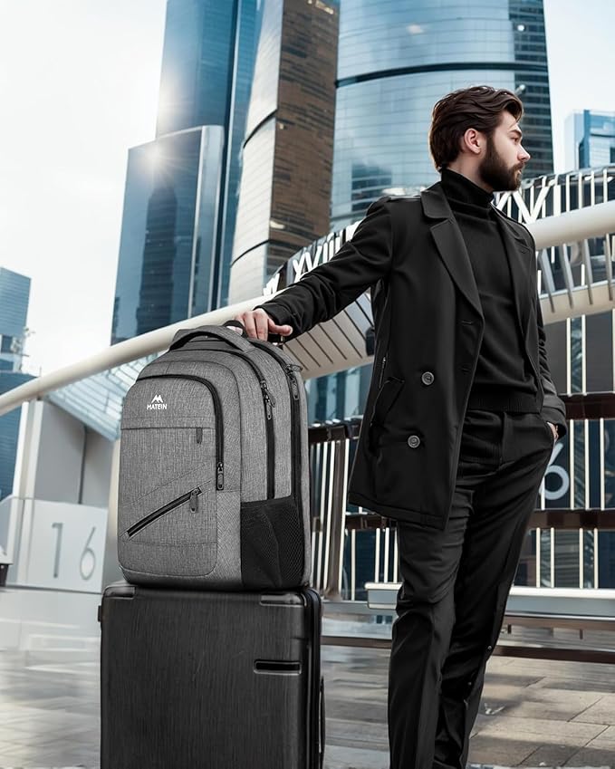 MATEIN 18 Inch Extra Large Laptop Backpack, 50 L Travel Backpack with Anti Theft Pocket & TSA Laptop Compartment for Men Women, Multiple Pockets Business Computer Carry On, Grey