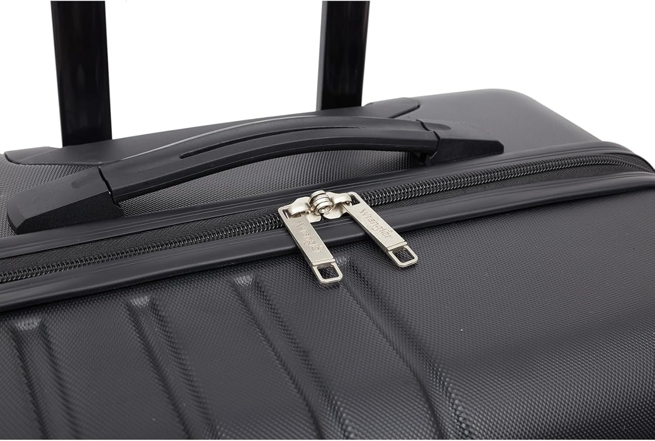 Wrangler Quest Luggage Set, Black, 3 Piece Set (28"/24"/20")