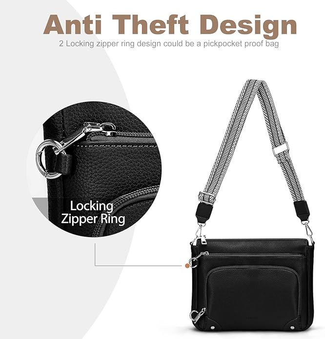 SYTRAH Anti-Theft Crossbody Purse for Women, Crossbody Shoulder Bag with Built-in Wallet & RFID Blocking for Travel Workout
