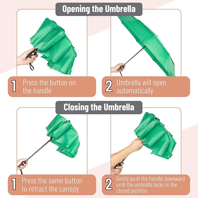 Mr. Pen- Windproof Travel Umbrella, Automatic Umbrellas for Rain, Compact