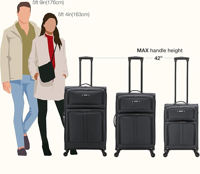 U.S. Traveler Anzio Softside Expandable Luggage with Spinner Wheels, Dark Grey, 22-Inch Carry-on
