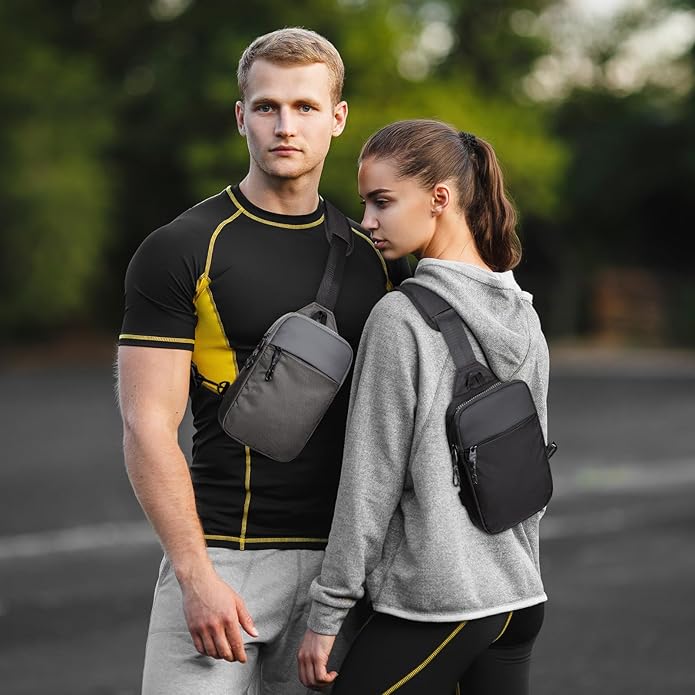 higouta Mini Sling Bag for Men Women, RFID Blocking Crossbody Backpack Casual Utility Chest Phone Bag for Travel Workout