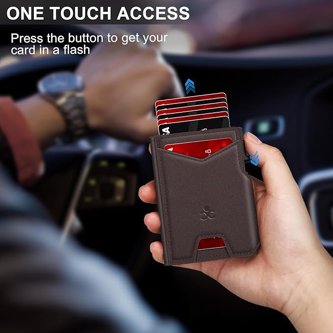 SEMORID Wallet for Men Wallet with Slim Pop Up Card Holder 9-13 Cards, Bifold Minimalist Smart Wallet RFID Blocking Credit Card Holder with ID Window & Stretchable Cash Slot