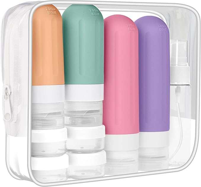 Landisun Travel Bottles for Toiletries 18Pack Toiletry Travel Size Containers Travel-Bottles Accessories TSA Approved Leak Proof (Green)