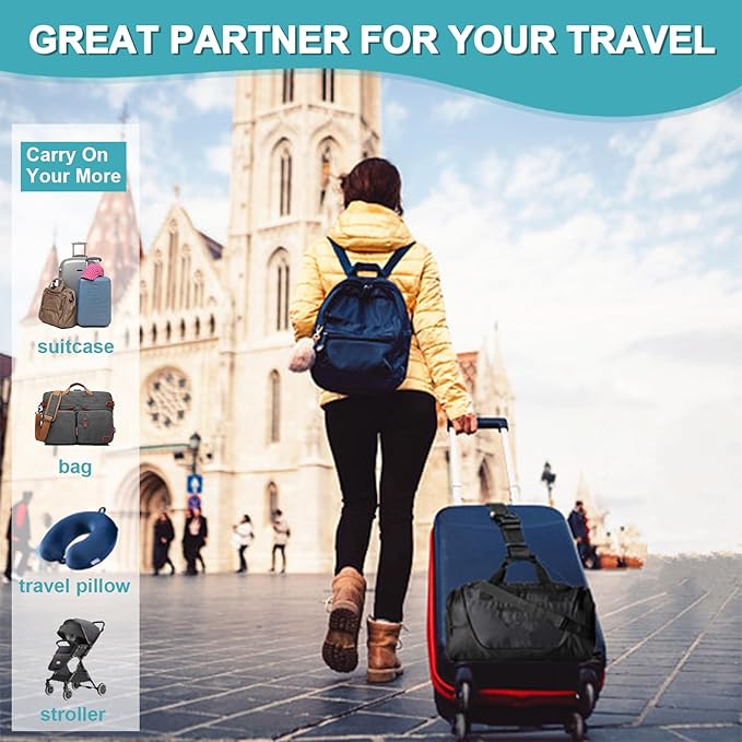 4Pack Luggage Straps for Suitcases, Travel Connector for Carry On Bag, Add Bag to Connect Two Suitcases, Adjustable Belt Attachment Accessories for Connect Your 3 Luggages, Pink