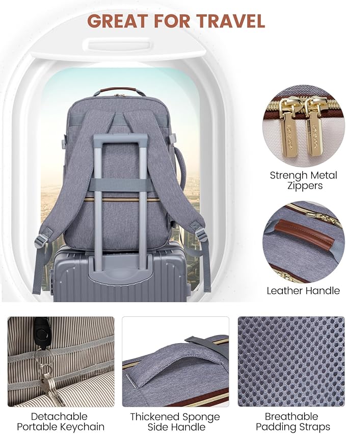 LOVEVOOK 50L Travel Backpack for Women & Men, Airline Approved Carry On Luggage with 3 Packing Cubes, TSA Overnight Bags, Waterproof Personal Item Bag, Weekender Essentials Backpacks fits 17" Laptop