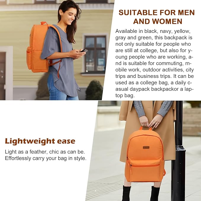 ABS+PC Carry on Luggage set with backpack 3 Pcs suitcace with Spinner wheels TSA Lock 20-In hardshell Lightweight Luggage set (Orange)