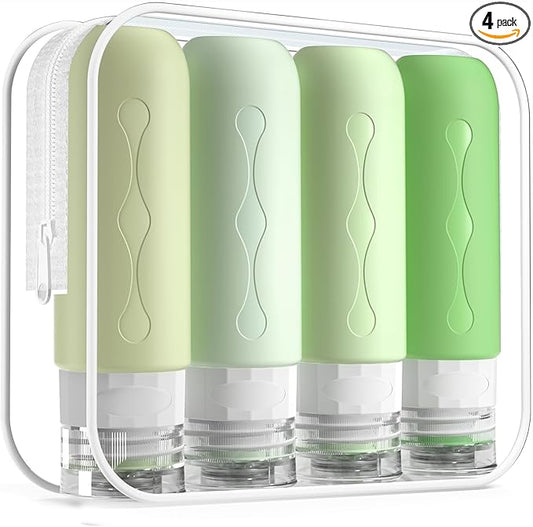 Gemice Travel Bottles for Toiletries, Tsa Approved, Travel Size Containers, BPA Free Leak Proof Tubs Refillable Liquid Accessories for Cometic Shampoo and Lotion Soap