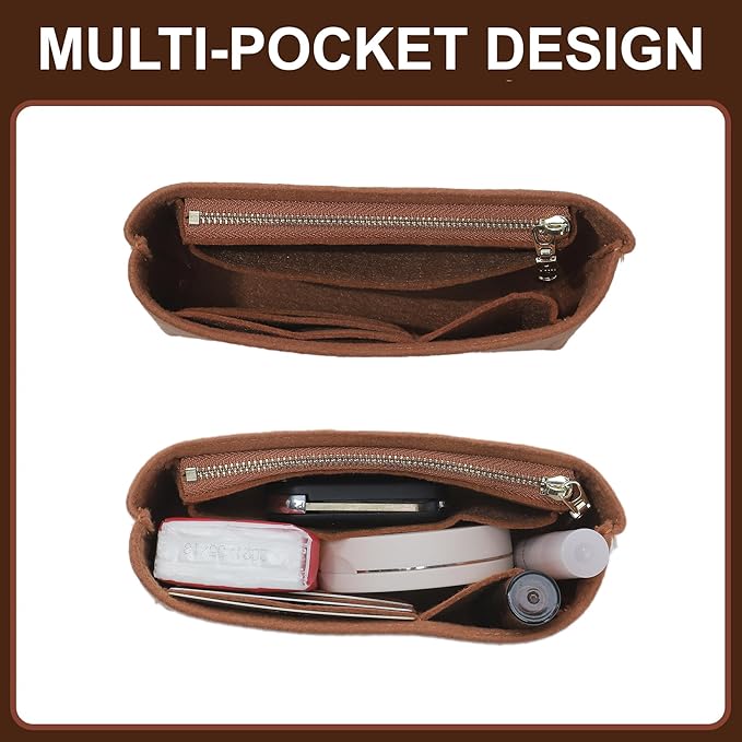 Doxo Longchamp XS Organizer Insert, Suitable for Le pliage XS and More, Keeps Tote Handbags Shaped & Neat (Gold Brown,XS)