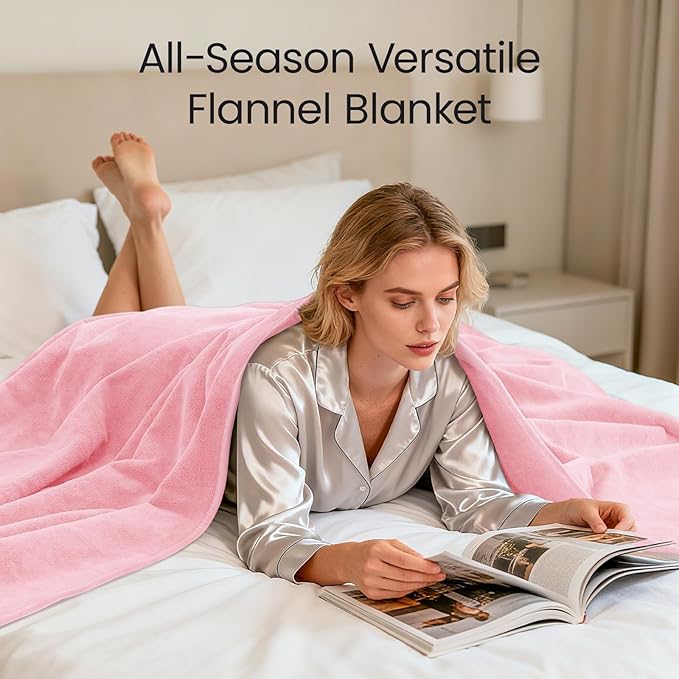LOOBANI Waterproof Blanket for Bed Couch: Soft Coral Fleece Twin Bed Blankets Waterproof 60" x 80", Reversible Leakproof Throw Blanket, Stain-Resistant Furniture Protector, Pet-Friendly, Pink