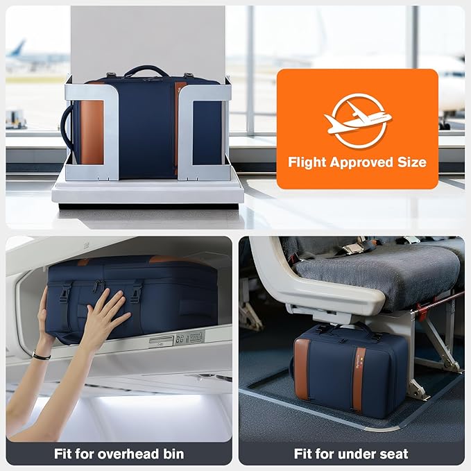 Smart Suitcase-style Laptop Backpack, 25L / 35L Practical Travel Bag for Work, Leisure & Flight, Luggage-Style Commuter Pack (Navy, 25L)