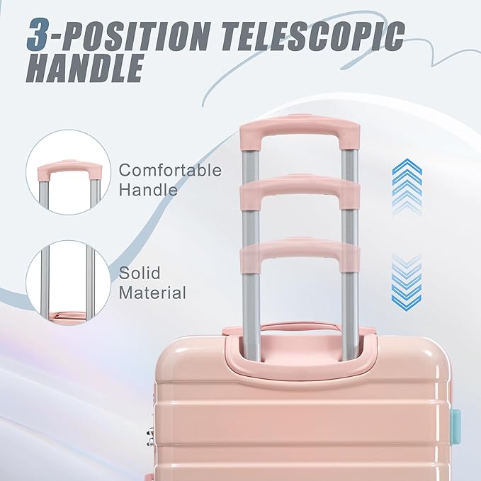 Luggage Sets, ABS Hardshell Suitcase Spinner Wheels and Lock