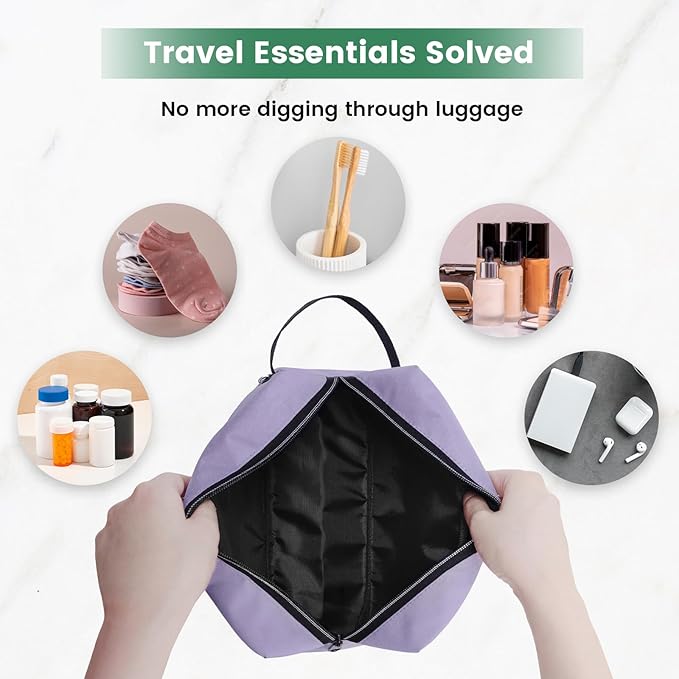 Toiletry Bag for Women - Makeup bag Small Pouch for Toiletries, Cosmetics, Accessories, Gifts, Travel Organizer - Purple