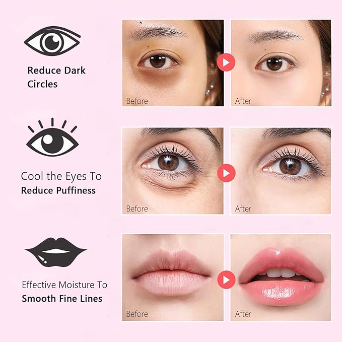 30 Pairs Eye Masks & Lip Masks, Under Eye Patches for Puffy Eyes, Moisturizing Lip Mask Pink Pads, Reducing Fine Lines, Mothers Day Gifts, Bulk Gifts, Teacher Appreciation Gifts, Small Gifts