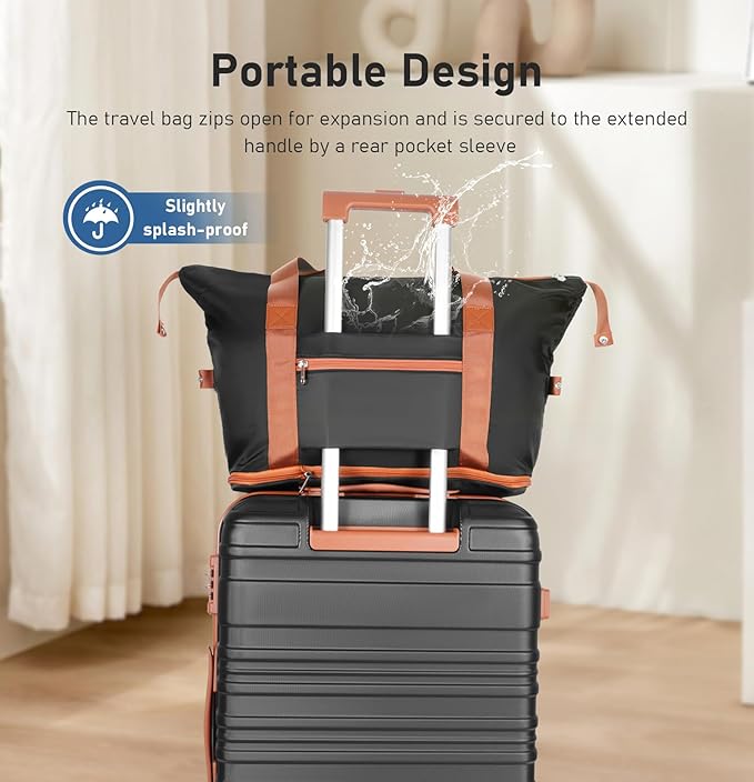 Luggage Set 5 Piece, Polycarbonate Luggage with TSA Locks,sturdy and durable, Carry On Luggage Set Suitable for Family Travel(Black 20/24/28 Inch)