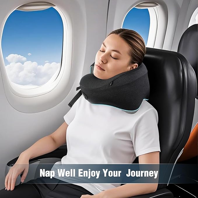 Teemour Neck Pillow for Traveling, Travel Neck Pillows for Airplanes, GIFS for Mom Memory Foam Airplane Pillow for Long Flight, Travel Essentials, Design for Airplane, Car & Office