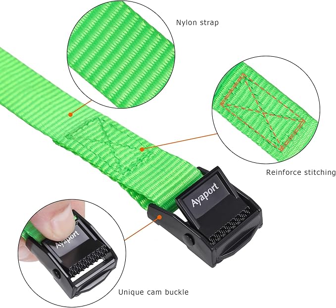 Ayaport Lashing Straps with Buckles Adjustable Cam Buckle Tie Down Cinch Strap