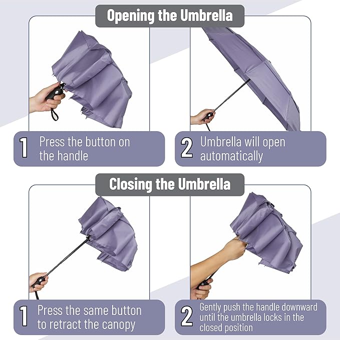 Mr. Pen- Windproof Travel Umbrella, Automatic Umbrellas for Rain, Compact