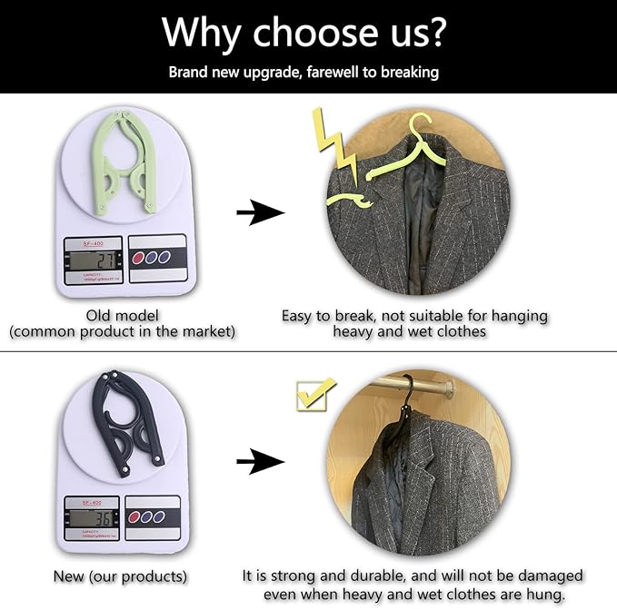 12 Pcs Black Travel Hangers - Portable Folding Clothes Hangers Travel Accessories Foldable Clothes Drying Rack