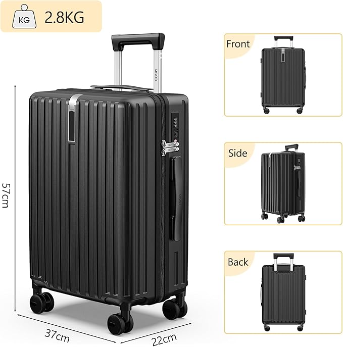 20 Inch Carry On Luggage 22x14x9 Airline Approved, PC Lightweight luggage with Spinner Wheels, 20 Inch Hardside Travel Luggage Bag with TSA Lock Rolling suitcase for Women