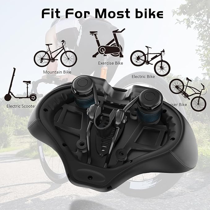 Noseless Bike Seat Cushion for Men & Women - Extra Padding & Comfort Wide Bicycle Seat, Oversized Comfortable Saddle for Peloton Bikes, Exercise Bikes, Electric Bikes, Cruiser Bikes