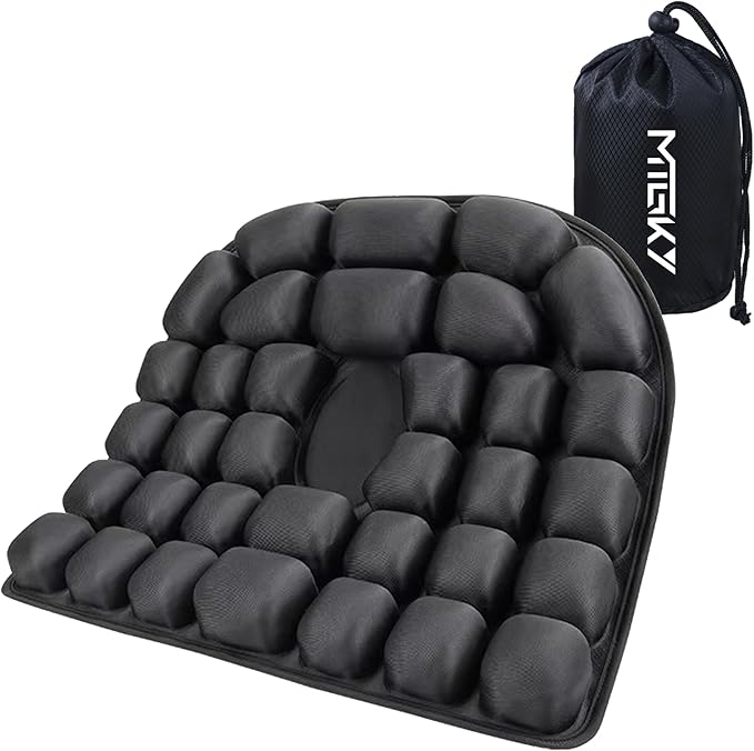 Upgrade Travel Seat Cushion for Airplane,Portable&Adjustable Air Seat Cushion,Coccyx Tailbone Pain Relief Chair Pad,Inflatable Cushion for Wheelchair, Travel,Driving,Office Work