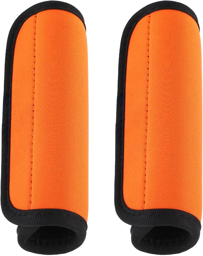 2 Pack Luggage Handle Wraps for Suitcase, Bright Color Comfort Soft Handle Covers Suitcase Luggage Handle Wrap Luggage Tag Wraps Travel Accessories (Orange)