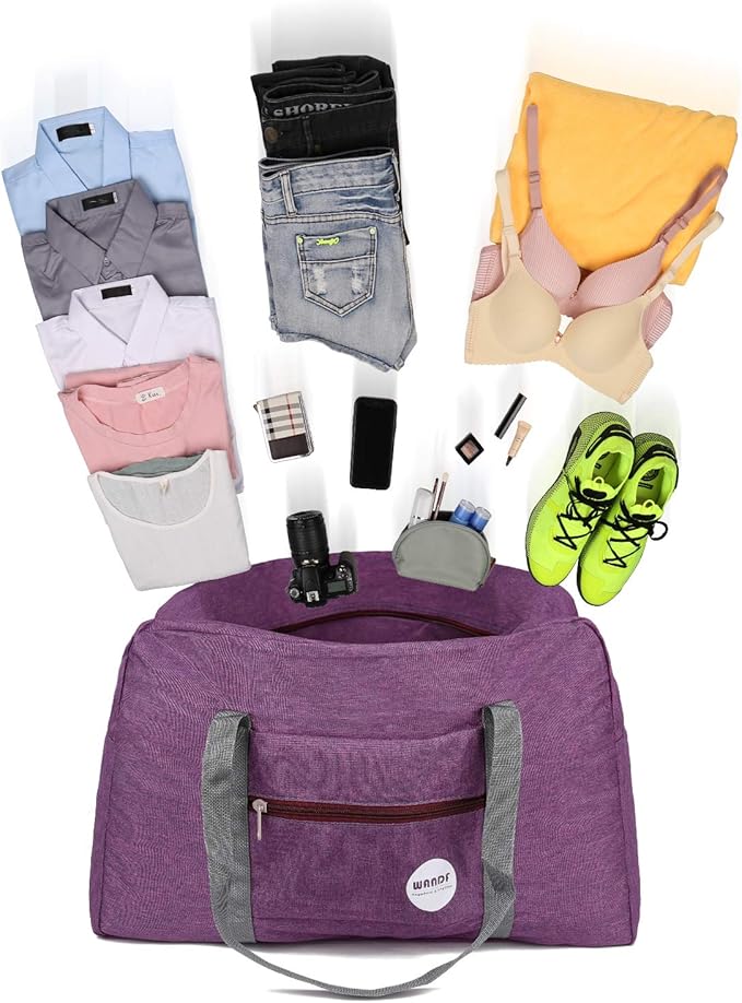 WANDF For Spirit Airlines Personal Item Bag 18x14x8 Travel Duffel Bag Underseat Foldable Carry-on Luggage for Women