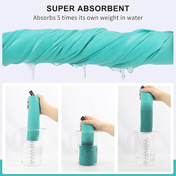Rainleaf Microfiber Towel Perfect Travel & Gym & Camping Towel. Quick Dry - Super Absorbent - Ultra Compact - Lightweight. Suitable for Trip, Beach, Shower, Backpacking, Pool