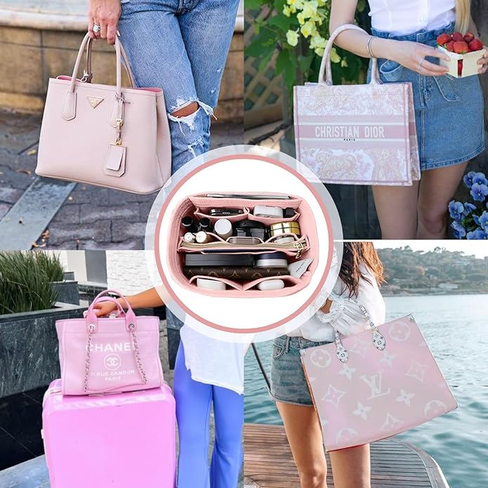 OMYSTYLE Purse Organizer Insert, Felt Tote Bag Organizer Insert with 5 Sizes, Handbag Dividers for Inside Purse, Compatible with Longchamp, Neverful, Speedy and More