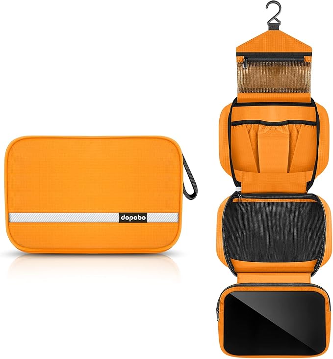dopobo Travel Toiletry Bag for Women, Dopp Kit for Men, Waterproof Makeup Bag Shaving Bag with Hanging Hook, Portable Toiletry Organizer for Traveling and Camping
