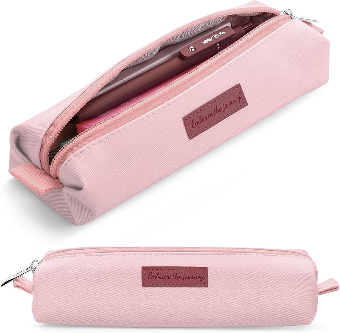 Mr. Pen- Cute Pencil Case Pouch, Pink Color, Multipurpose Canvas Bible Pencil Pouch