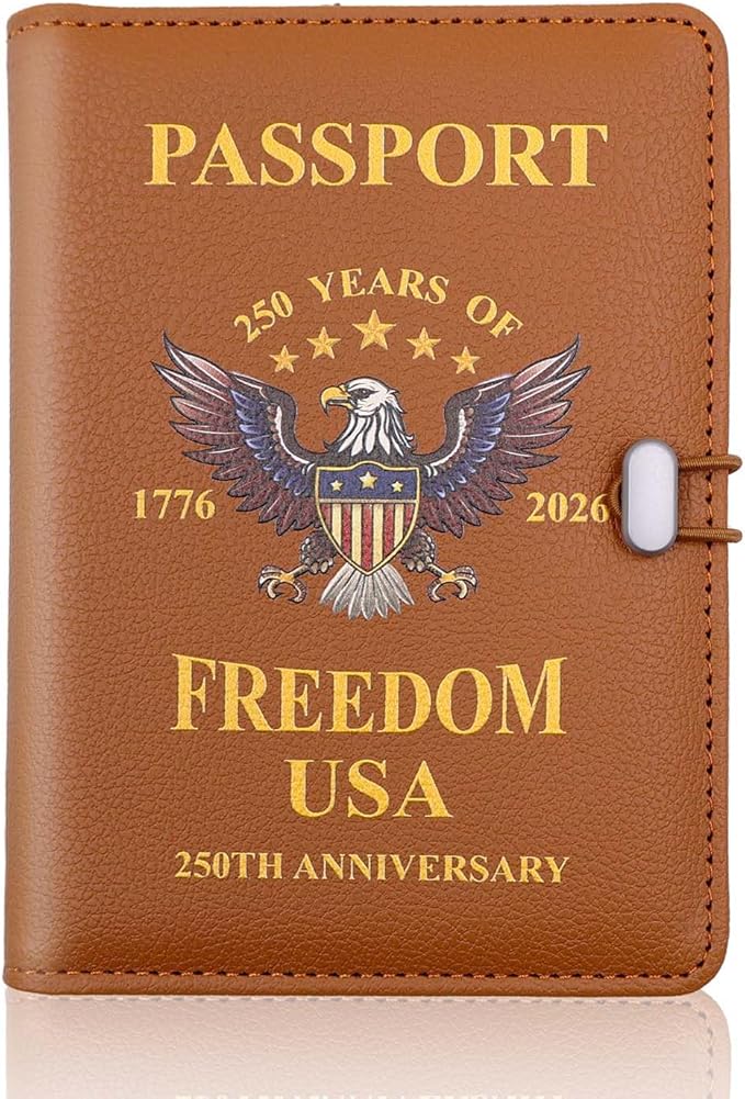 Melsbrinna Premium Leather Passport Holder Covers Case, Waterproof Rfid Blocking Travel Wallet Passport Holder with Pen Holder, Cute Passport Book for Women/Men
