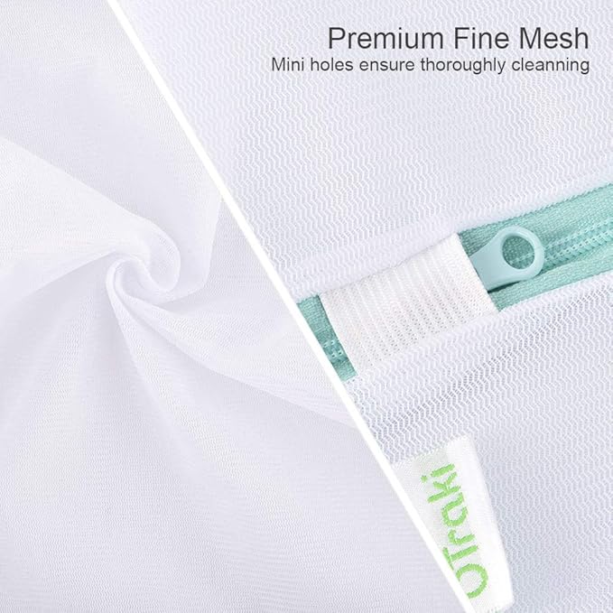 OTraki Mesh Laundry Bag for Delicates 2 Pack Garment Wash Bag 24 x 32 inch Zippered Large Washing Machine Bags for Sweater Dirty Clothes Washer College Dorm Organizer Don't Drying, Melting 140-176℉