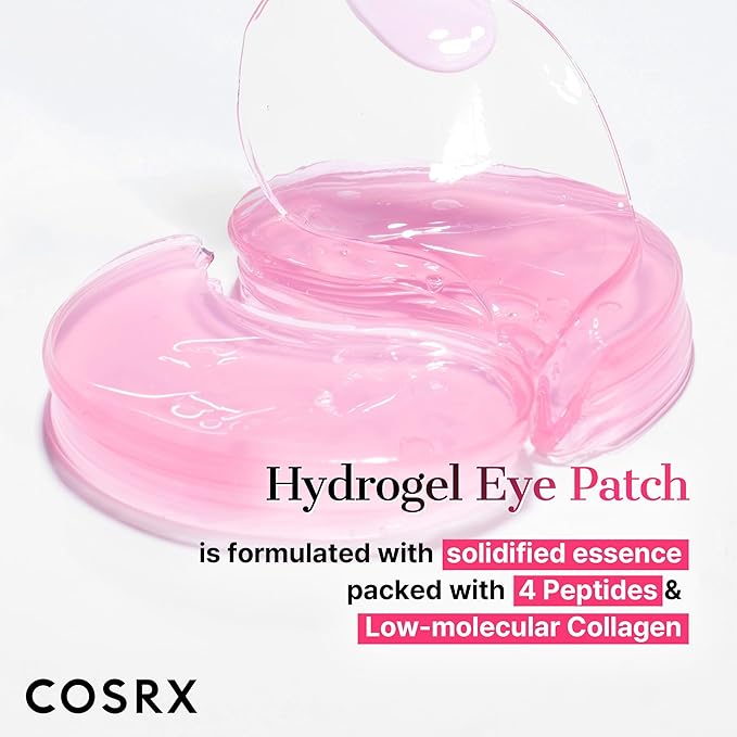 COSRX Limited Pink Edition Pink Peptides Collagen Hydrogel Eye Patch – Valentine’s Day Gifts for Girls and Women, Under Eye Mask for Puffy Eyes and Dark Circles, 60 Patches, Korean Skin Care