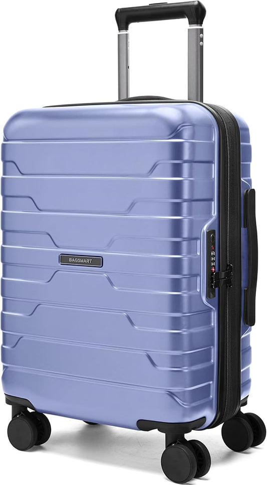BAGSMART Carry On Luggage 22x14x9 Airline Approved with Spinner Wheels,Lightweight 20 Inch Luggage with TSA Lock,Expandable Hard Shell Carry On Suitcases for Men Women,Slate Blue