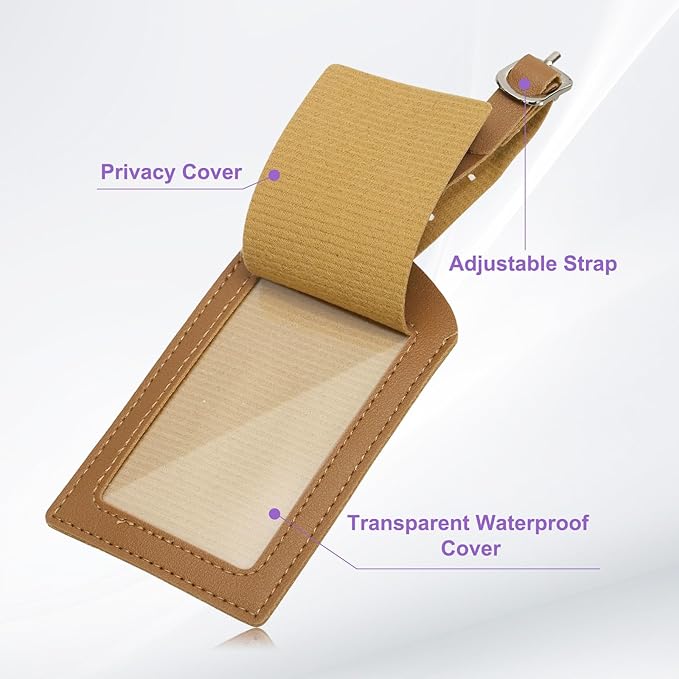 PATIKIL Passport Holder for Travel, Initial Passport Cover and Luggage Tag Set with Alphabet Chenille Letter Patch Travel Wallet Bag Suitcase Identifier for Women Family Travel Brown E