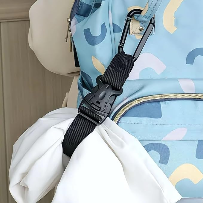 2 Pack Add a Bag Luggage Straps - Adjustable Suitcase Belts Travel Accessories - Jacket Gripper Arm Saver Easy to Carry Your Extra Bags (Black,Four Hooks)