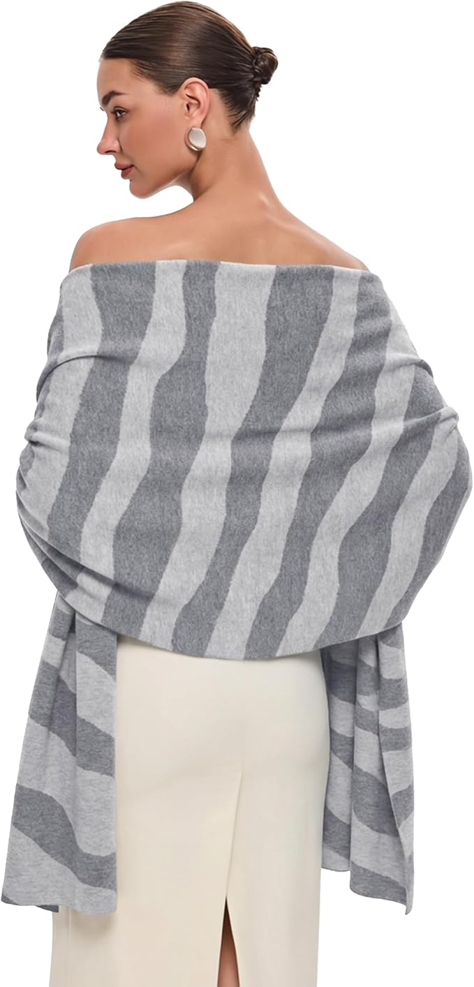 PULI Women's Pashmina Shawl Wraps for Evening Dress Large Scarf Blanket Long Wedding Bridal Winter Warm Shoulder Wrap