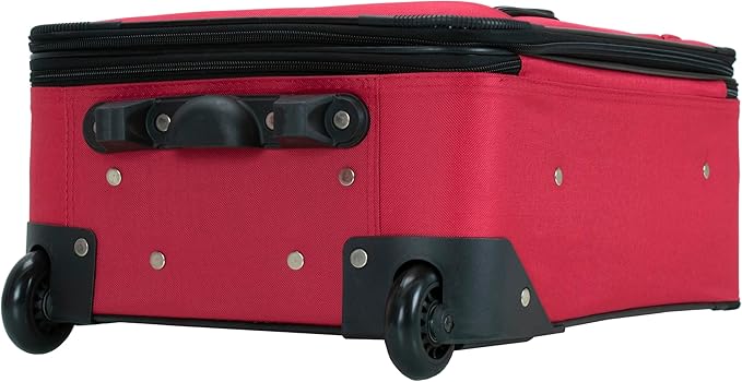 Rockland Fashion Softside Upright Luggage Set,Expandable, Red, 2-Piece (14/19)