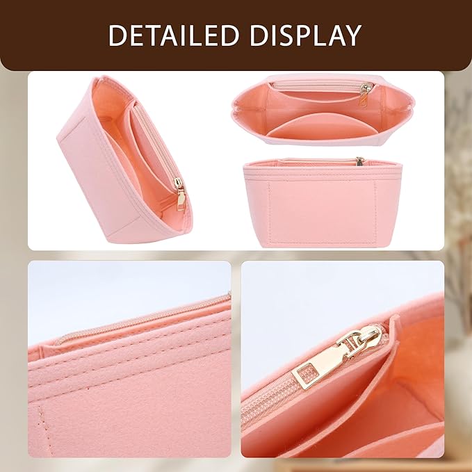Premium Felt Purse Organizer Insert for Longchamp Le Pliage Energy/Xtra -XS, Zipper Long Champ Bag Organizer Insert with 4 Compartments