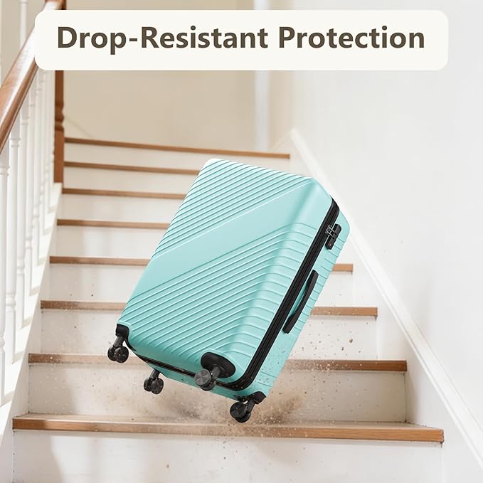24 Inch Checked Luggage, ABS Hardside Suitcase with Spinner Wheels, Lightweight Medium Luggage with TSA Lock for Women and Men, Expandable Travel Suitcase for Business, Road Trips & Family Vacations